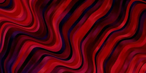 Dark Blue, Red vector background with curved lines.