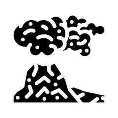 peleus type eruption glyph icon vector. peleus type eruption sign. isolated contour symbol black illustration