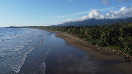 Drone shot on a Beach in Costa Rica 