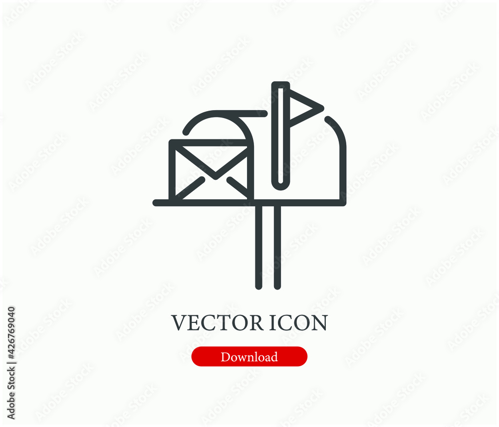 Poster mailed vector icon. editable stroke. linear style sign for use on web design and mobile apps, logo. 