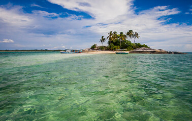 Beautiful View of Belitung, a tourist destination in Bangka Belitung Province, Indonesia