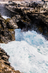 Waves Crashing Over Lava on Makaluapuna Point, Kapalua, Maui, Hawaii, USA