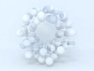 Abstract 3d render of digital spheres, modern background design