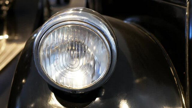 Classic retro or vintage car's lamp - close-up shot