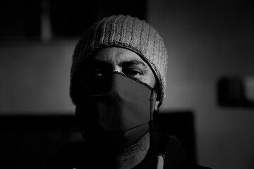 Young street gang with mask