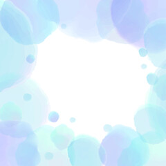 水彩水たま(クリアブルー）正方形