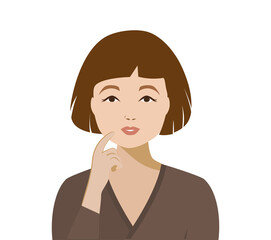 Business woman thinking vector illustration.