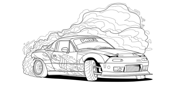 tokyo drift how to draw a drift car - Google Search | Cool car drawings, Car  drawings, Art cars