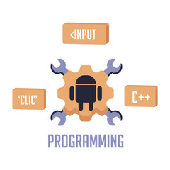Isolated android programming computer tecnology web icon- Vector