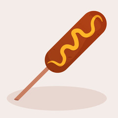 Isolated pincho color fast food delivery white background icon- Vector