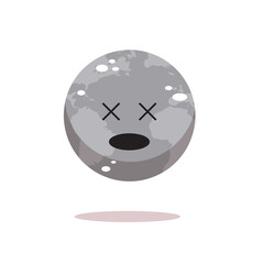 sad earth character unhappy cartoon mascot globe personage showing sick face say no plastic bad ecology climate change save planet concept isolated