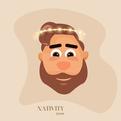 Isolated Joseph card nativity green birth jesus icon- Vector