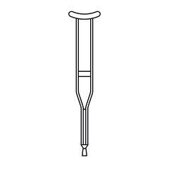 Vector flat crutch icon isolated on white background
