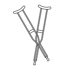 Vector flat pair of crutch isolated on white background