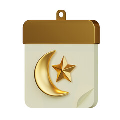 Eid Mubarak Calendar 3D Rendering Illustration