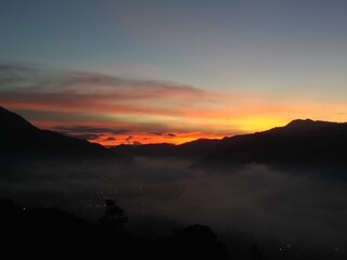 countryside, mountains, dawn,