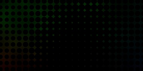Dark Green vector backdrop with circles.