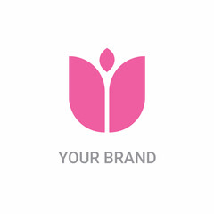 Feminine pink logo in the shape of colorful flowers, perfect for boutique businesses, make-up or beauty services