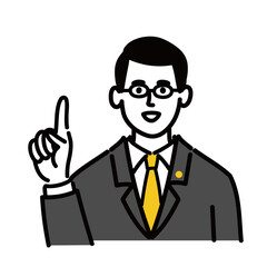 男性　ミドルエイジ 士業　メガネ　提案　ベクター ポップ　
