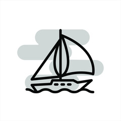 Illustration Vector graphic of yacht icon