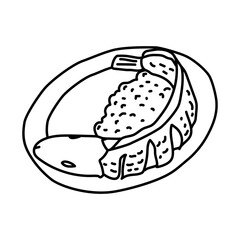 Pecel Lele Icon. Doodle Hand Drawn or Outline Icon Style