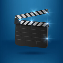 Obraz premium Vector realistic movie clapper slapstick