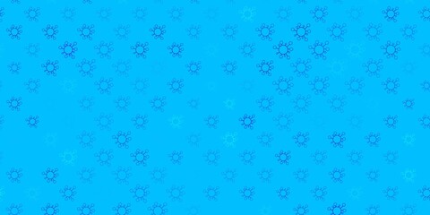 Dark blue, green vector background with covid-19 symbols.