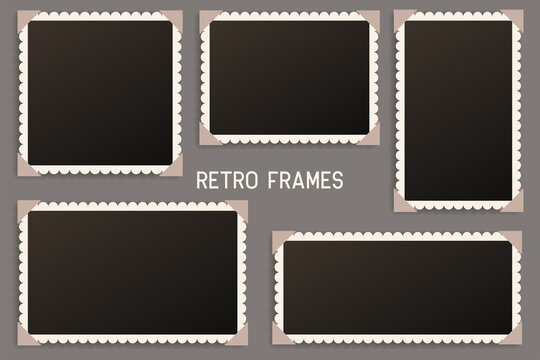 Realistic vintage photo frame with shadow
