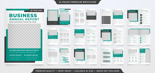 set of a4 brochure template design with modern and minimalist style use for business presentation and proposal
