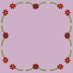 Fototapeta premium Flower and leaves background filling the frame.