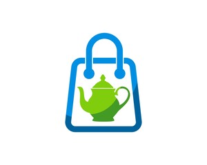 Shopping paper bag with tea pot inside