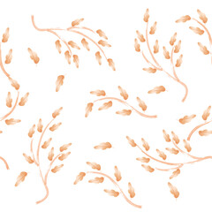 fabric design repeated floral pattern, seamless pattern. golden leaves vector illustration textile. water color design.