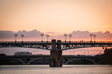 Saint Pierre bridge at sunset