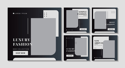 Fashion minimalist social media post template collection