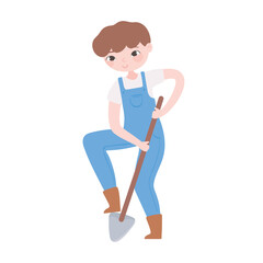farmer with shovel