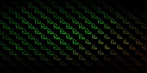Dark green vector pattern with feminism elements.