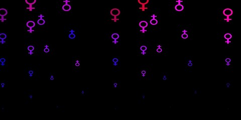 Dark Pink, Red vector texture with women's rights symbols.