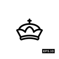 Crown line Icon Vector. Crown Logo Symbol Vector Illustration