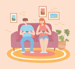 gamers on sofa