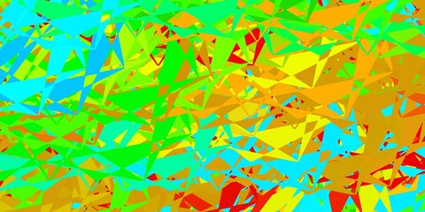 Fototapeta na wymiar Light blue vector texture with random triangles.