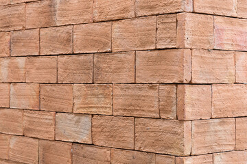 Old red brick wall background