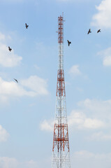 Antenna Repeater on blue sky