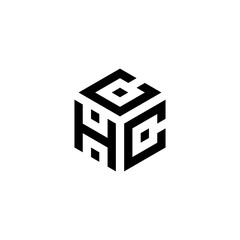 HCC hexagon letter logo design cube. Initial three letter template logo