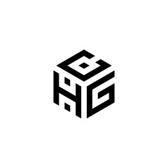 HCG hexagon letter logo design cube. Initial three letter template logo