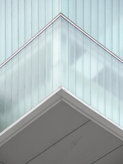 angled corner of modern building in blue tone, concept corner