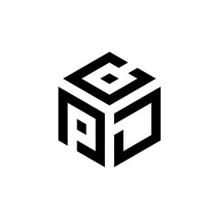 PCD hexagon letter logo design cube. Initial three letter template logo