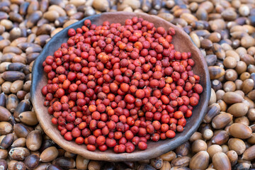 Manzanita berries and acorns