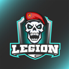 Army Legion skull Logo Mascot Vector Illustration 