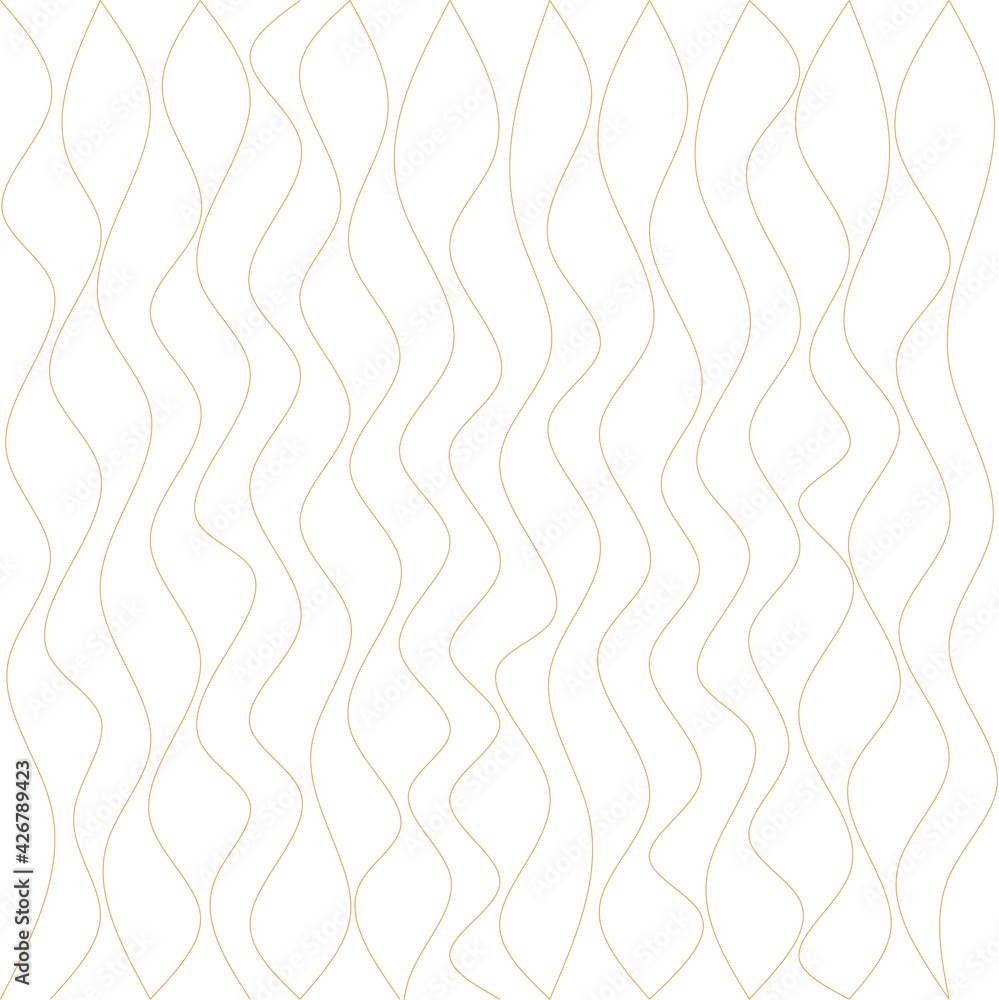 Poster geometric of vertical spline pattern. design wavy gold on white background. design print for illustr