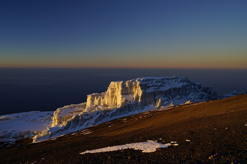 キリマンジャロ山頂の氷河